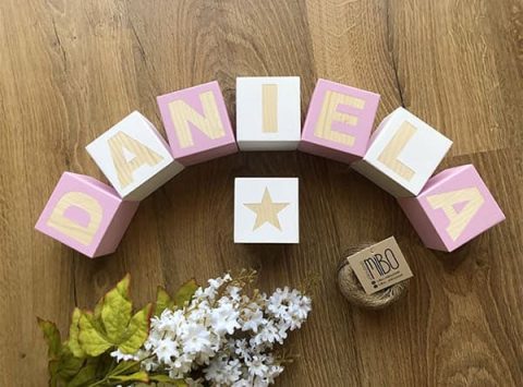 cubos de madera nombre personalizado MIBO