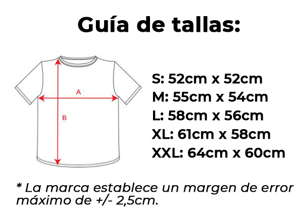 guia de tallas camiseta regalo bonito para mama