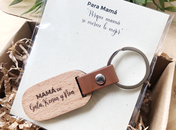 regalo dia de la madre llavero personalizado de madera
