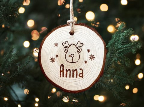bola navidad tronco de madera personalizada BOLAS NAVIDAD EN MADERA rodaja de madera bola reno papa noel regalo