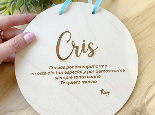 placa de madera personalizada el dia del bautizo para la tita para madrina