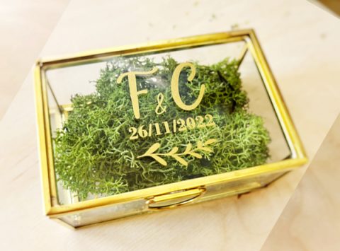 ORTA ALIANZAS CRISTAL PERSONALIZADO PORTA ALIANZAS CAJA DE VIDRIO BODA EVENTOS CEREMONIA ALTAR ANILLOS ALIANZAS ARRAS