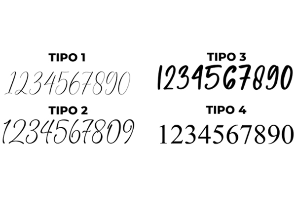 tipografia para numeros mesa boda