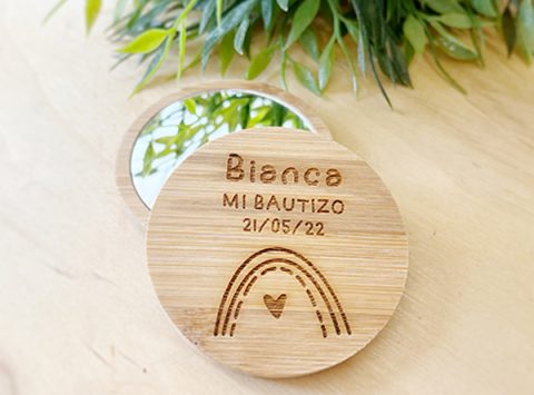 espejo de madera personalizado detalle comunión detalle bautizo detalle boda regalo util para regalar en una boda en evento