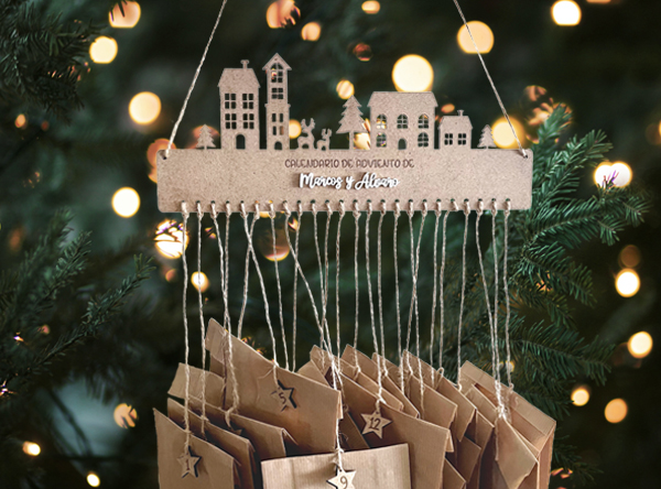 calendario de adviento en madera personalizado navidad calendario adviento madera regalo navidad economico niños