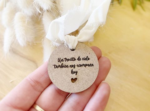 medalla ramo novia personalizada con frase ramo novia boda
