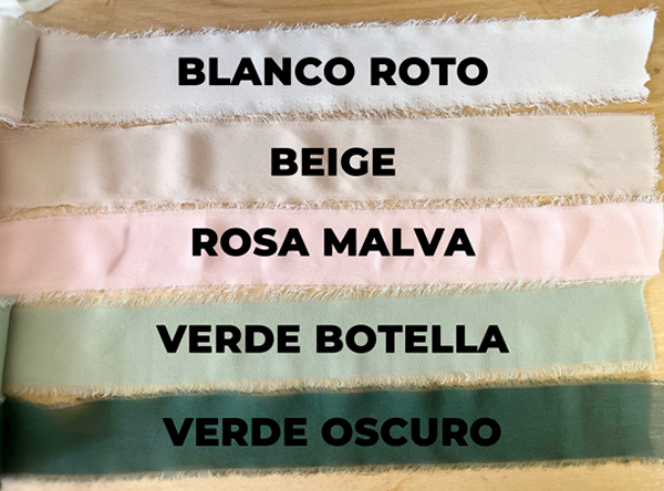 COLORES CINTA BODA MARCASITIOS METACRILATO