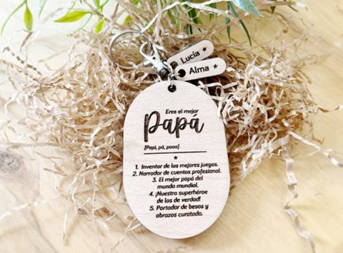 llavero personalizado día del padre con los nombres de los hijos regalo papa dia del padre