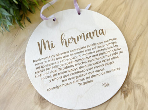 placa de madera personalizada regalo boda para hermana para padre o madre detalle boda
