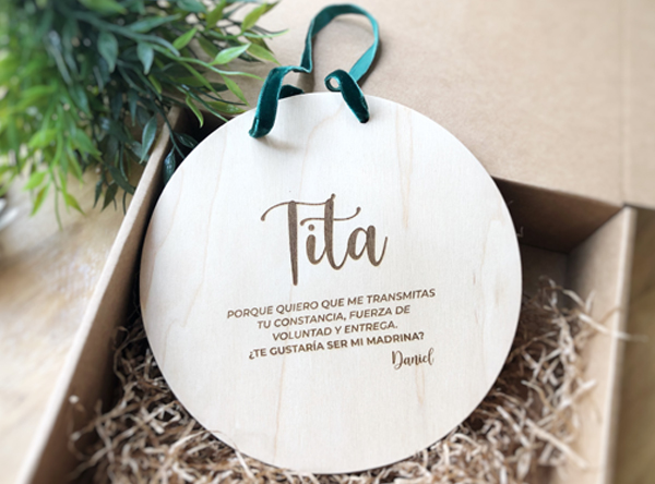 placa de madera para tita madrina padrinos regalo personalizado