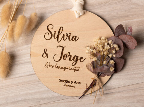sois los siguientes madera con ramillete flores sois los siguientes boda personalizado detalle boda amiga porta alianzas