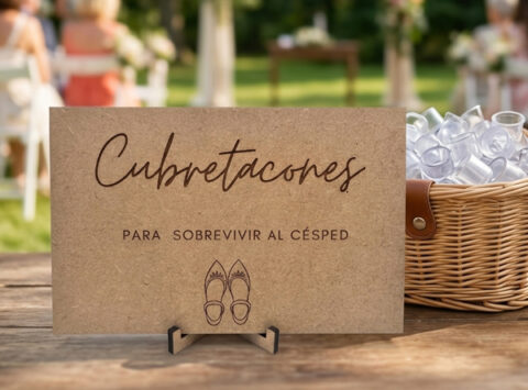 cartel personalizado de cubre tacones carteleria boda cubretacones boda cesped zapatos